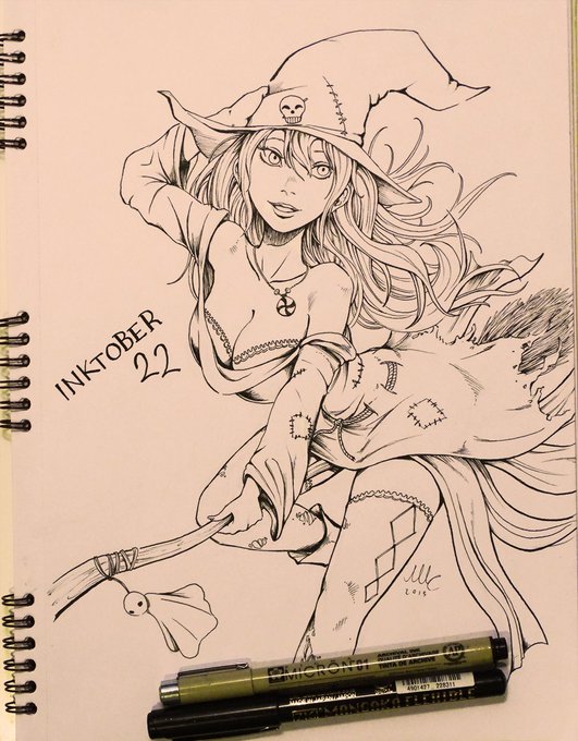 22th INKtober. Just an original witch, not so original #inktober #inktober2015 