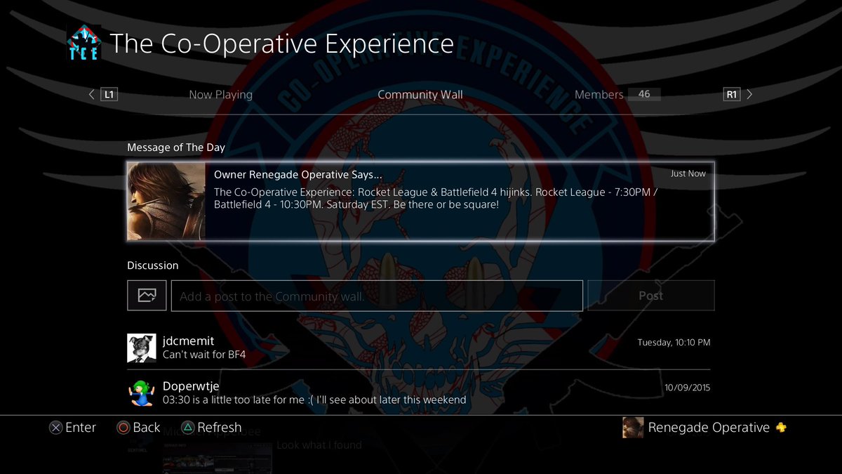 RenOperative_'s tweet photo. Ooooooh yeaaaah. #TheCooperativeExperience #PS4Communities #TCE #PS4share https://t.co/XVX6ZrxeOG