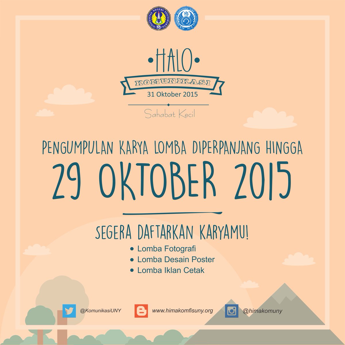 PENGUMPULAN KARYA LOMBA DIPERPANJANG 29 OKT 2015 - himakomfisuny.org #lomba #foto #desain #poster #iklancetak