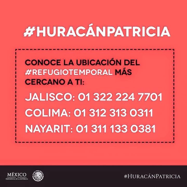 majomontemayor's tweet photo. Información útil. #HuracanPatricia https://t.co/7KcyNFheeW
