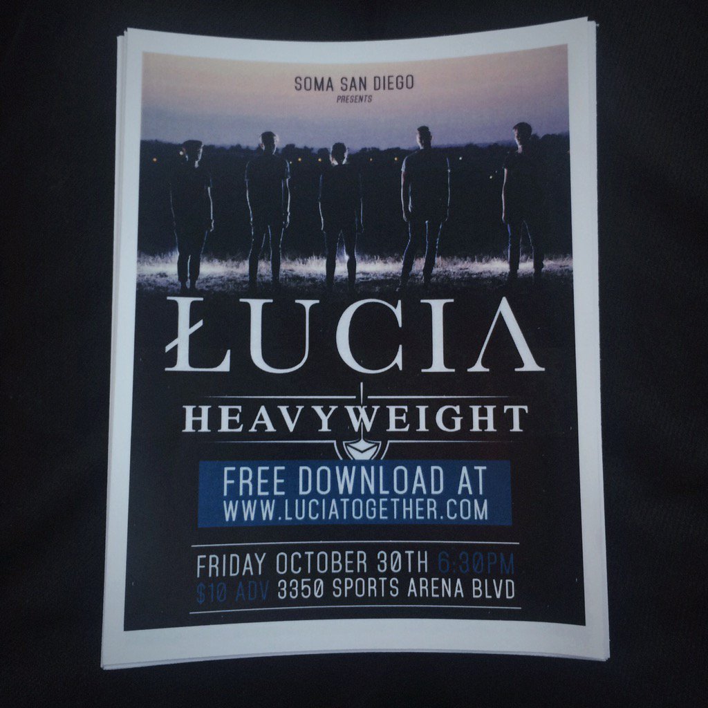 luciatogether's tweet photo. Heading down to @SOMAsd for @handslikehouses tonight! Who's going?? #LuciaTogether https://t.co/QjKjTRIzwl