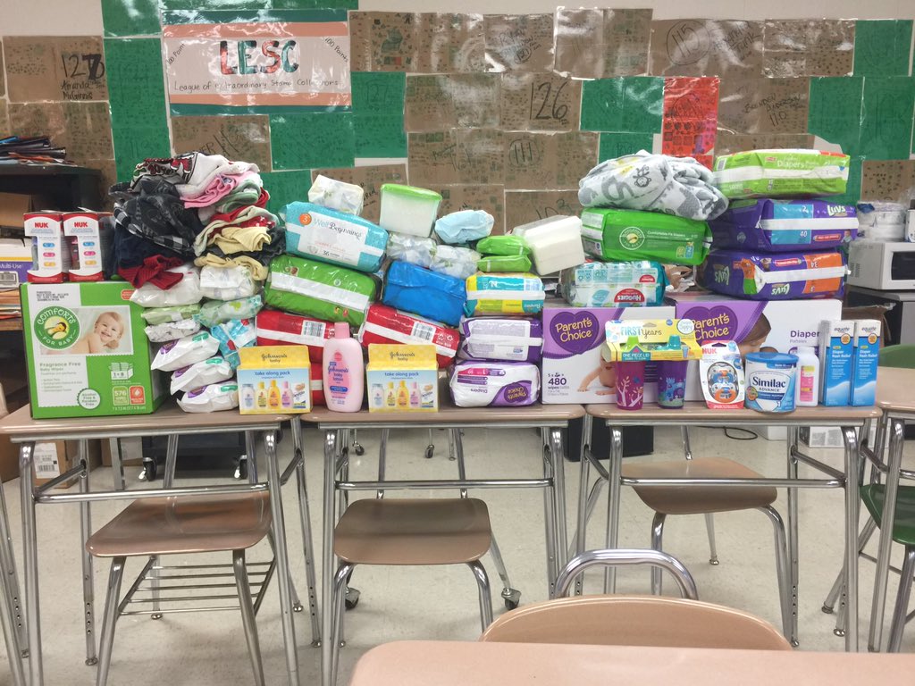 beechinteract's tweet photo. WOW! These are all of our items that we've had donated for the CPC! Still accepting items until Monday! #BHSInteract https://t.co/MKFw7Unfk2