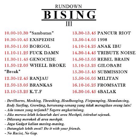 Selamat pagi killers.. Hari ini kita berbahagia bersama BISING#3 di Prabumulih. See you Wak!