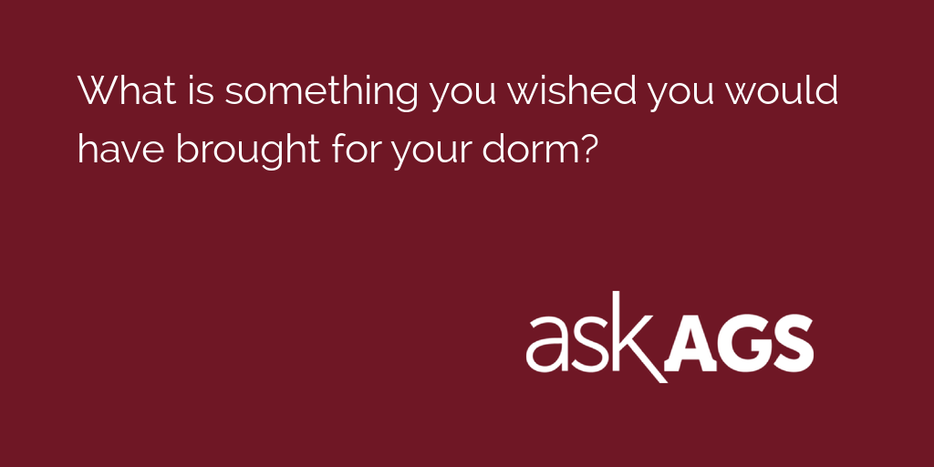 AskAgs's tweet photo. What is something you wished you would have brought for your dorm?

Students explain: https://t.co/OGTq7c3cGp https://t.co/UFbolGglNe