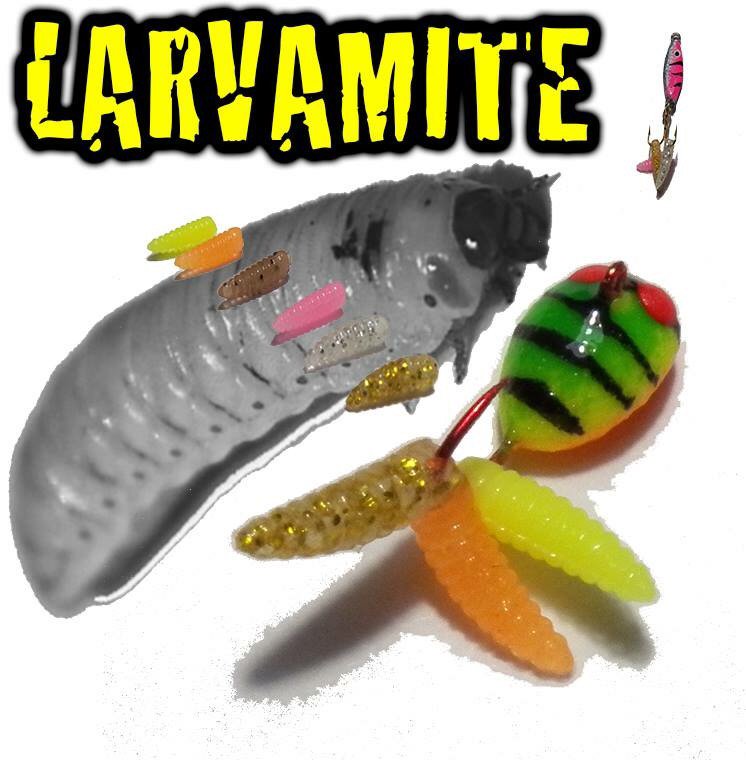 Introducing the LARVAMITE!  The LARVAMITE is our NEW .5 inch grub!  Small like a Spike or Eurolarva.