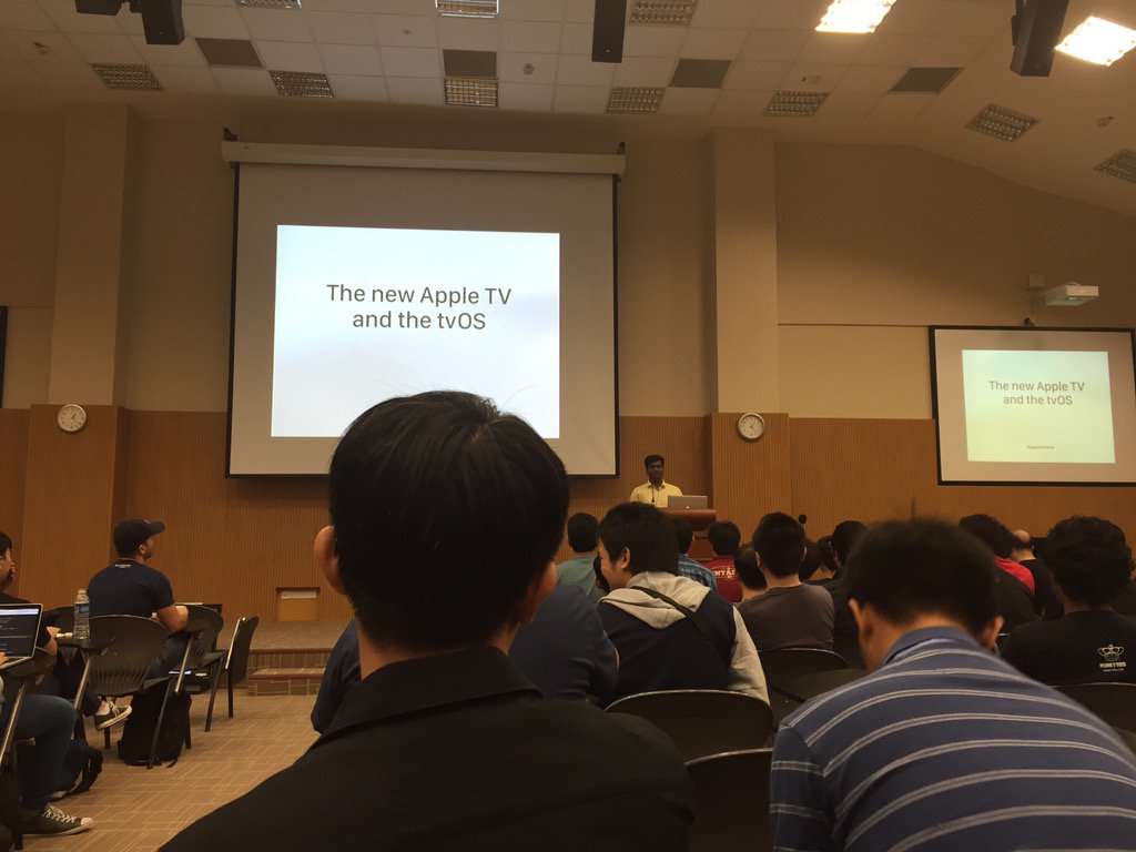 damithhettige's tweet photo. #tvOS @ #iOSConfSG @mugunthkumar https://t.co/sbCWPf0yRc