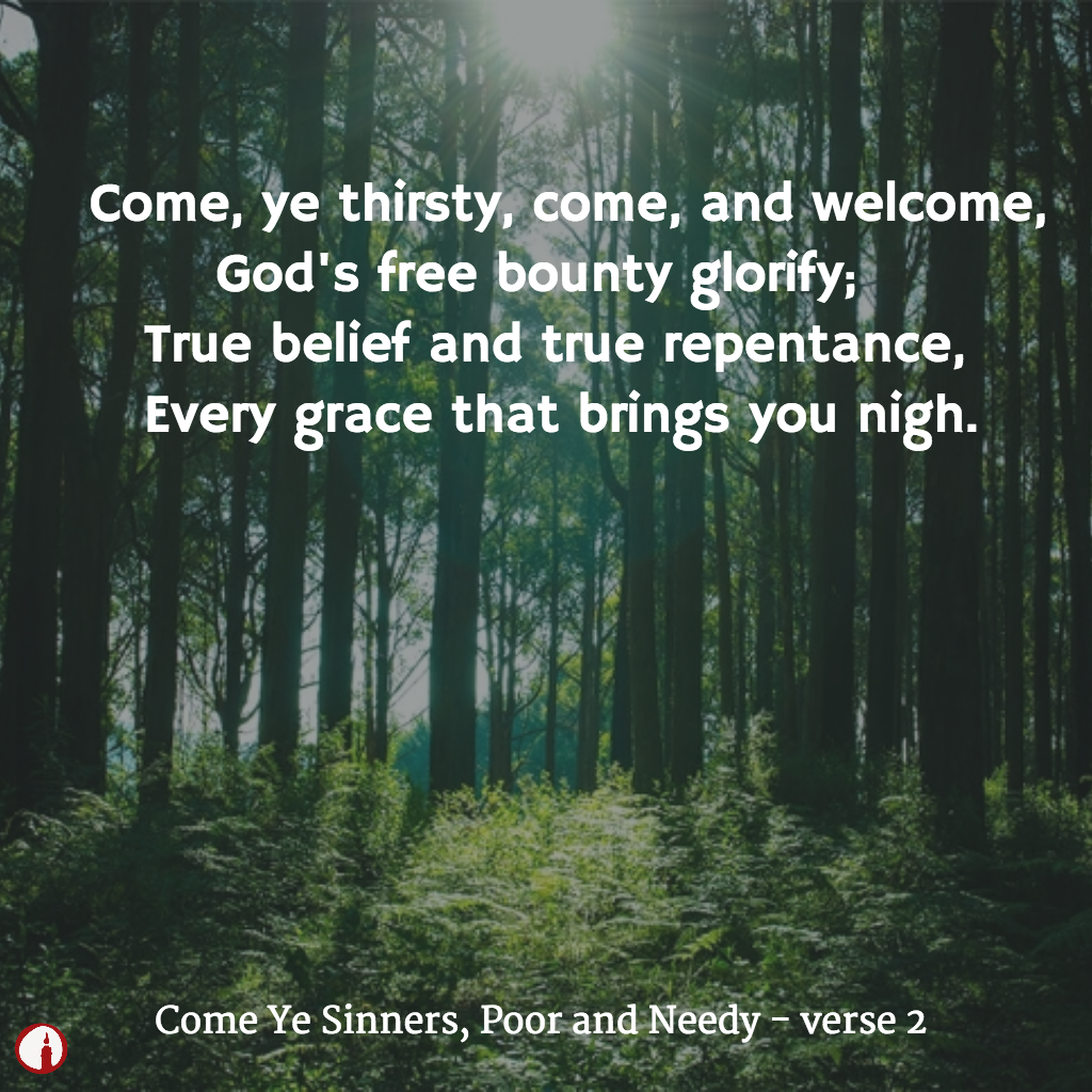 BibleTeachingMi's tweet photo. Come, ye thirsty, come, and welcome, God's free bounty glorify; "Come Ye Sinners," verse 2 |https://t.co/wNFN8rPBAM https://t.co/JH8zbPgtoO