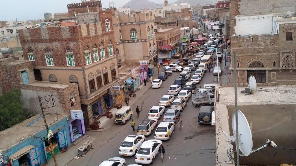 Yemeni people wait over five days in line to fill their car with gas.
