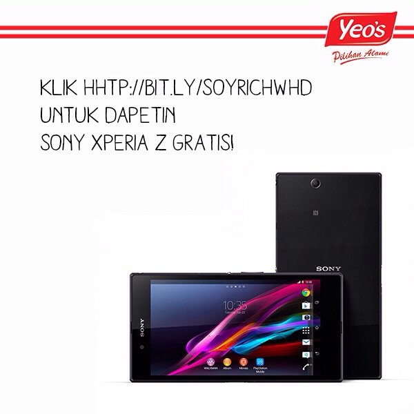 yeosID's tweet photo. Mau dapetin Sony Xperia Z gratis? Buruan ke https://t.co/RV2gsBc24N karena BESOK kuis #SoyRichJantungSehat ditutup! https://t.co/yPb7itwuZM