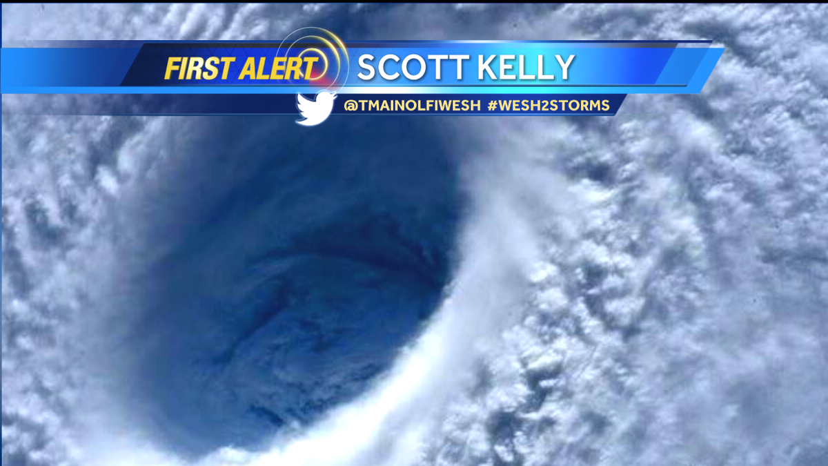 WESH's tweet image. One of my favorite pictures of the day was from astronaut #ScottKelly of the #HurricanePatricia. #wesh2storms