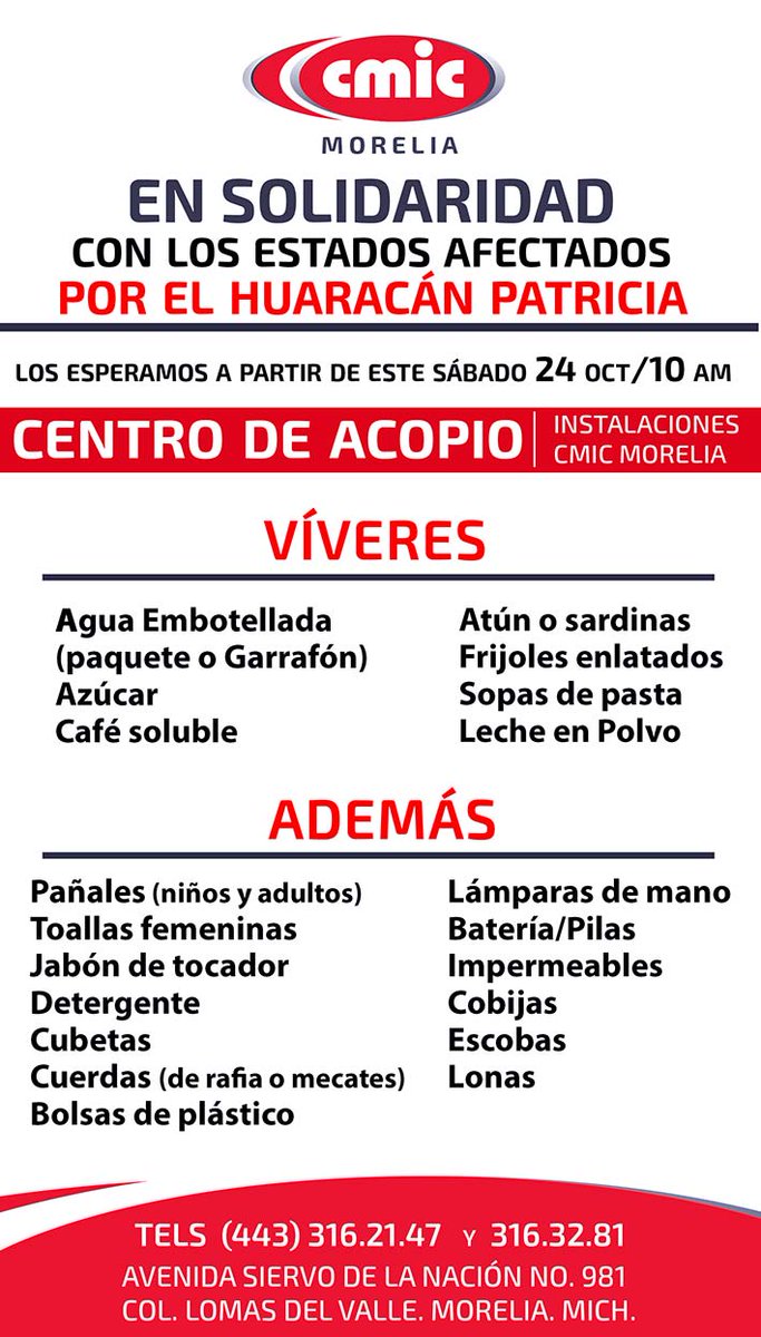 AlianzaMich's tweet photo. CENTRO DE ACOPIO CMIC MORELIA https://t.co/cZ8acMAabD