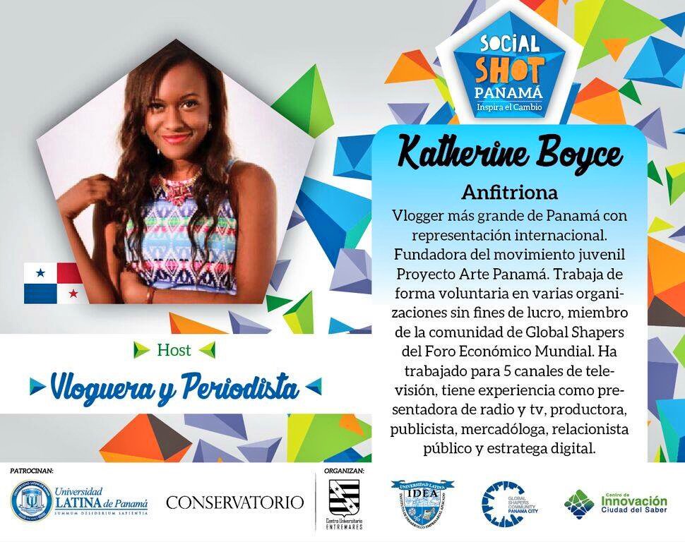 KatherineBoyceJ's tweet photo. Estaré como presentadora en @SocialShotCR un evento fenomenal q #InspiraElCambio Los invito a 8am en @PanamaULatina https://t.co/ix2HVgdaFu