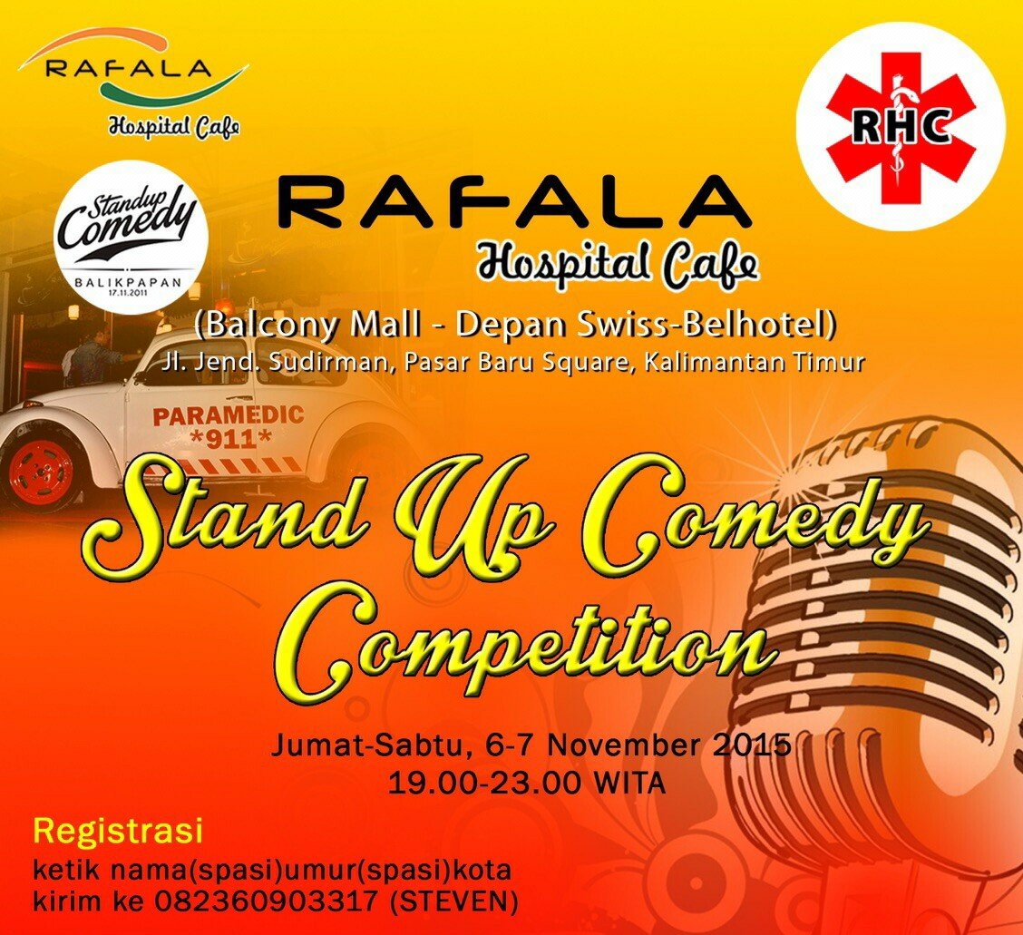 StandUpBPN's tweet photo. Gaes, ini ada Kompetisi Stand Up Comedy di Rafala Cafe (balcony) tgl 6-7 november. Yg minat bisa daftar ke CP nya. https://t.co/SdTSi5o0FJ