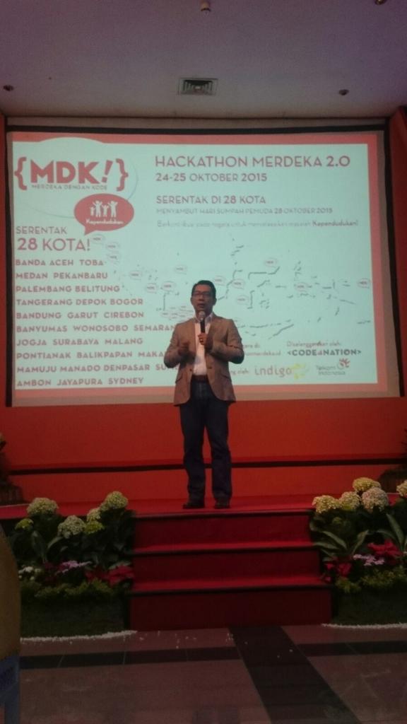 IndigoHubBdg's tweet photo. Kang @ridwankamil walikota favorit warga Bandung, lagi sambutan di MDK 2.0 #MDK2.0 @@code4nation @hackhathonmdk https://t.co/vG1VQev7x7