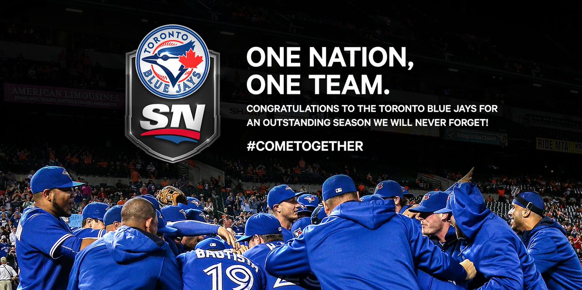 Sportsnet's tweet image. Congratulations @BlueJays on a successful 2015 season. Bring on 2016! #ComeTogether #BlueJays