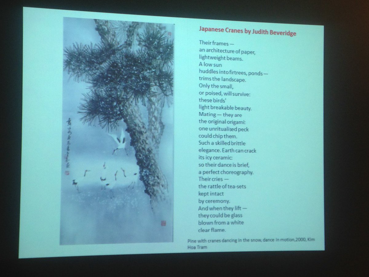k_wobbles's tweet photo. Susie May bringing an Asian perspective to literacy - Pine with Cranes - Image to words @tmmelb https://t.co/0pfB4WwPXT