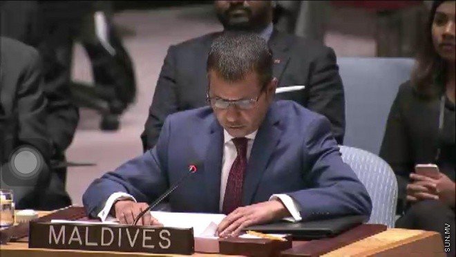 Israel ge aniyaaverikan huttuvumugai UN vanee fail vefai: Foreign secretary  sun.mv/64148/