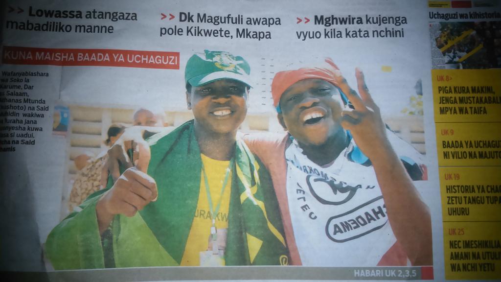 ms_faustaTZ's tweet image. Love the front page picture of Mwananchi #Umoja #Amani #soteniwaTanzania #respectdifference
