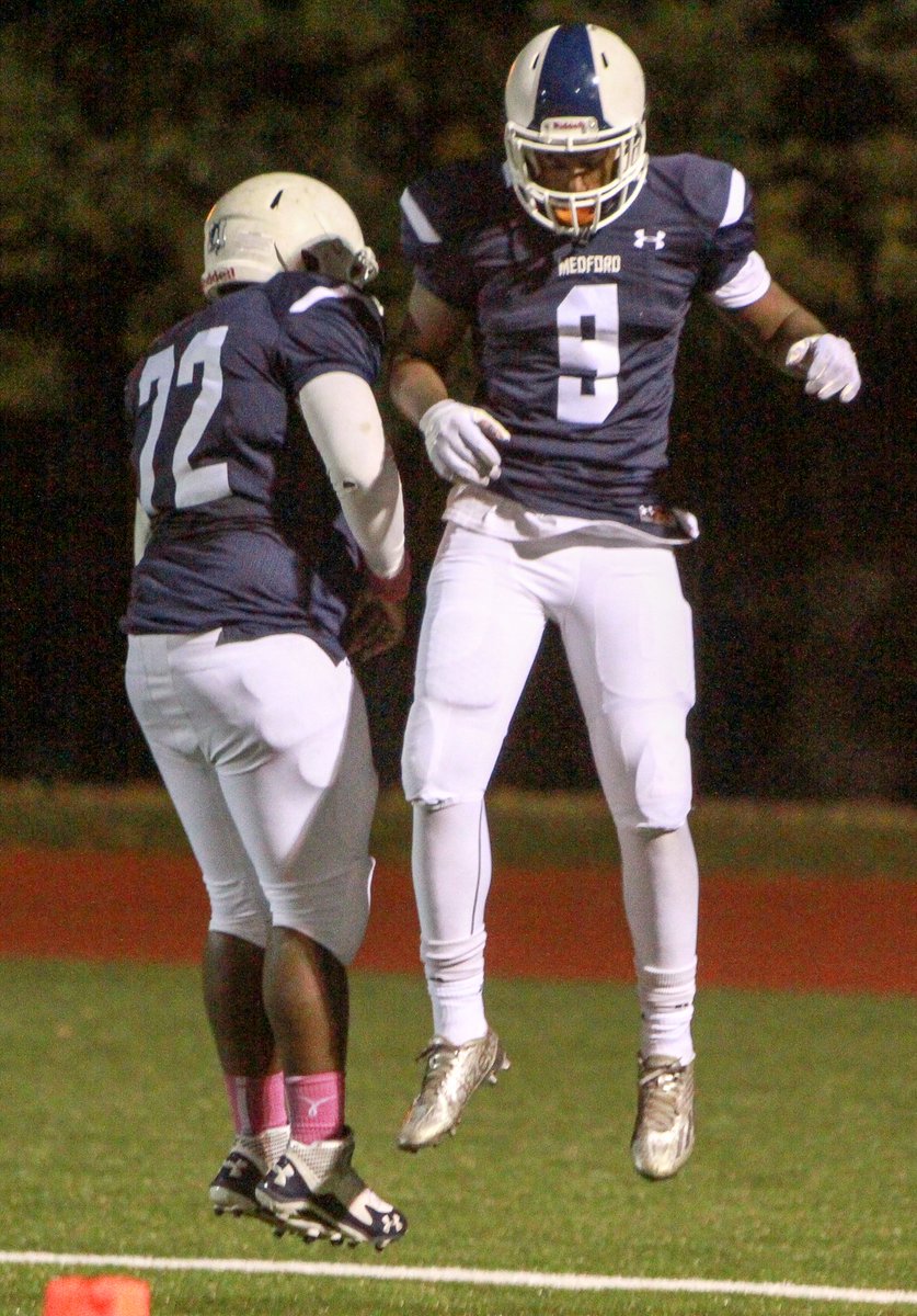 hurley_burly's tweet photo. .@mhsathletics2 Lath Nassar's field goal first since 2006 when Sean Foley kicked OT winner v Malden .@medford_trans https://t.co/XcBsovEBh2