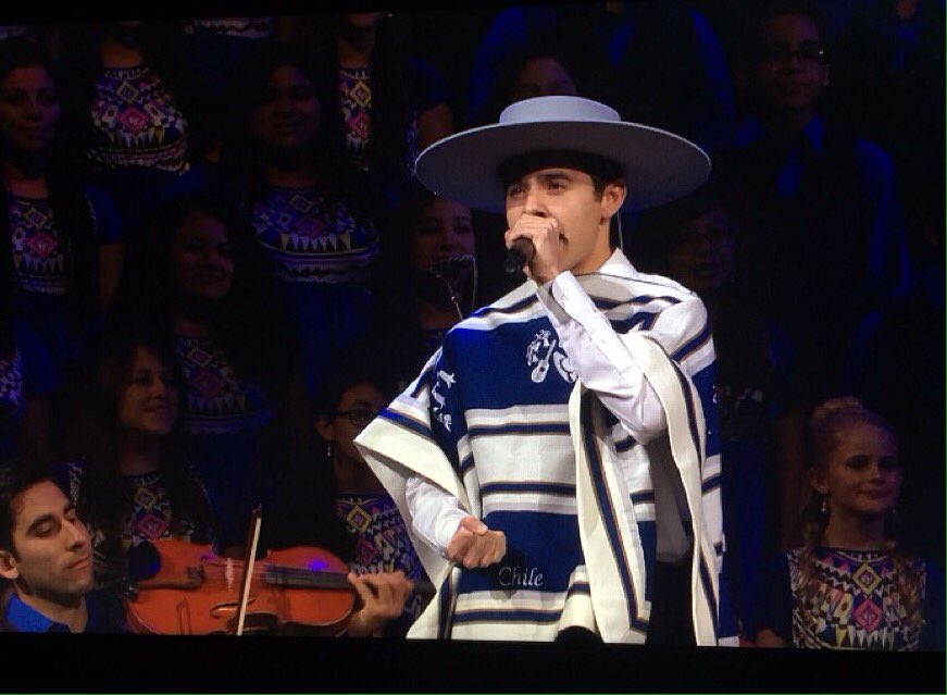 DavidArchie's tweet photo. Had a blast at tonight's show of #LuzdelasNaciones giving tributo a mi querido Chile!  :) One more show tomorrow! https://t.co/hg3m8gahC7
