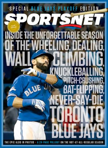 Sportsnet's tweet photo. What a season for the 2015 #BlueJays! Pick up this commemorative issue at your newsstand now. https://t.co/2BTSYDmq4g