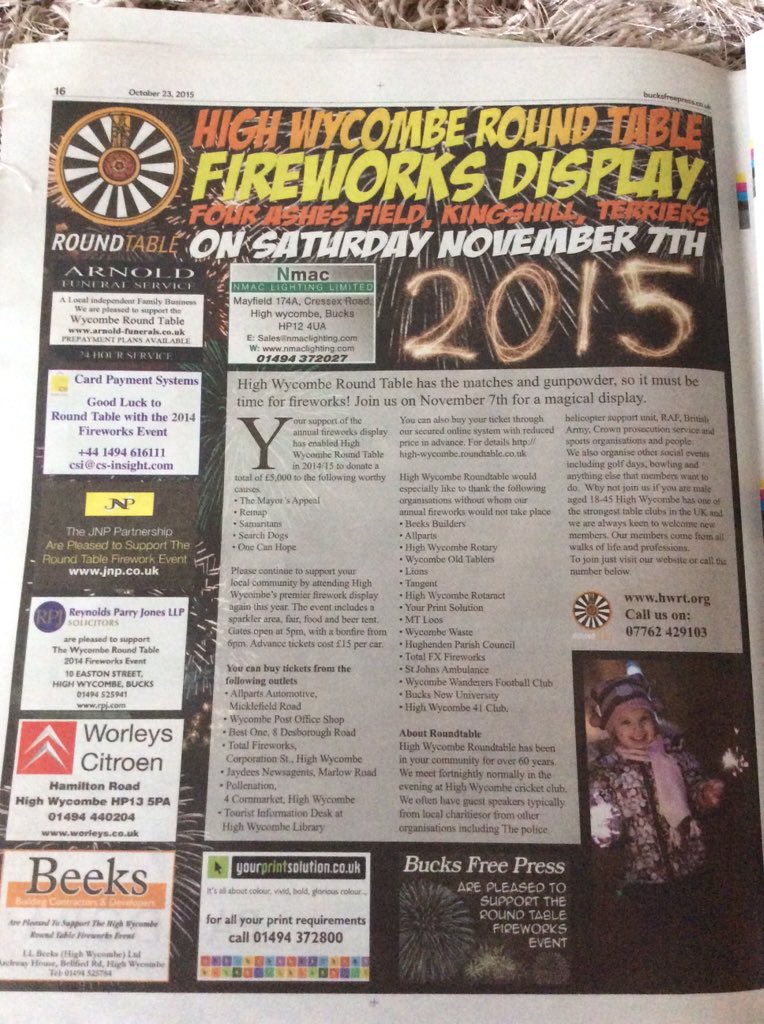 HWRT155's tweet photo. Have you seen our advert in this week's @bucksfreepress ? https://t.co/MUcDp9Dxu5