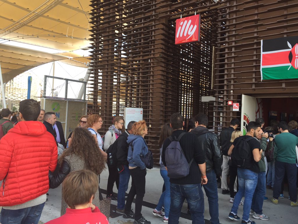 KenyaPavilion's tweet photo. Long queues today of visitors at #KenyaPavilion #Expo2015 , welcome all and experience #MagicalKenya !! https://t.co/RfactBqcZn