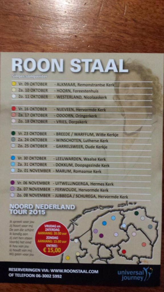 jeboerema's tweet photo. Over een week het concert van @RoonStaalMusic in @DoReDokkum Kijk er naar uit. https://t.co/3FvlNJEwjM