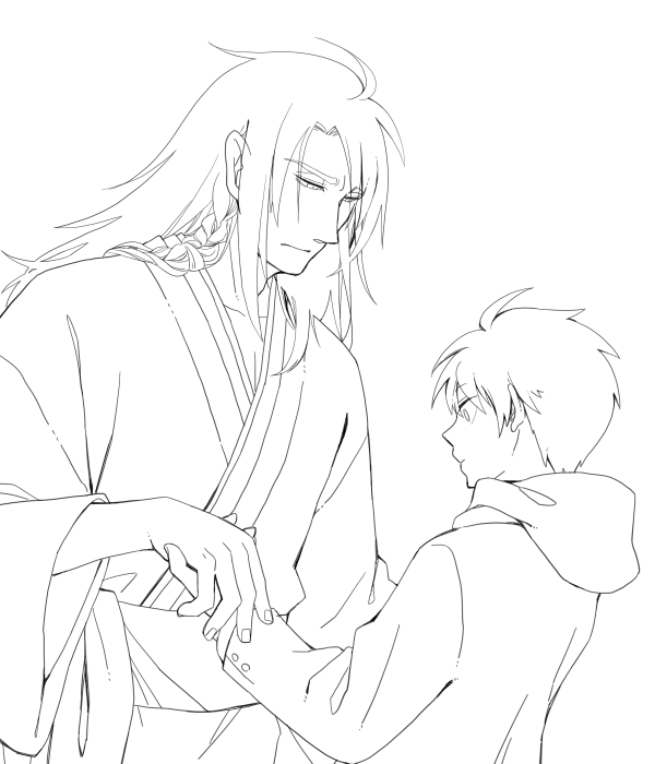 @thrusai 線画これなー三つ編みしっかり描いてるのだよー 