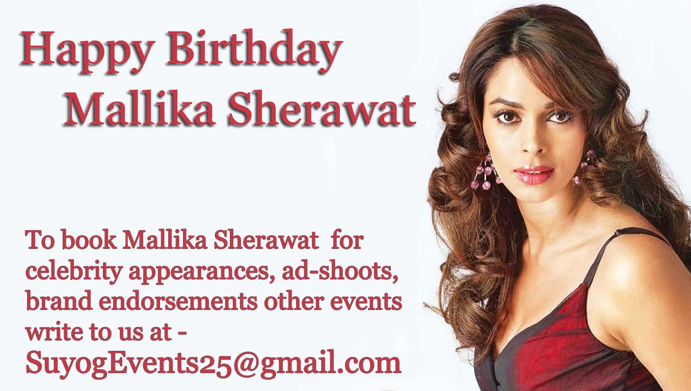 Happy Birthday Mallika Sherawat !
We wish a very Happy Birthday to hottest actress !!! 