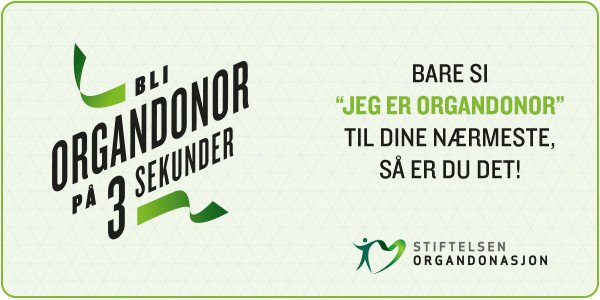 organdonasjon's tweet photo. Bruk 3 sekunder av ditt liv – redd et annet. Si til dine nærmeste at du er organdonor! https://t.co/LQVwIbLWzX https://t.co/scPsvRmufH