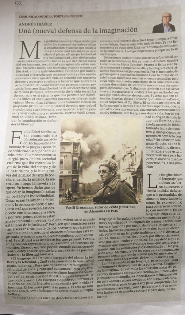 G_Gutenberg's tweet photo. "Defender la imaginación es defender la libertad"  @JuanBarbarin en @ABC_Cultural recordando a Vasili Grossman https://t.co/lnO9YvtlRR