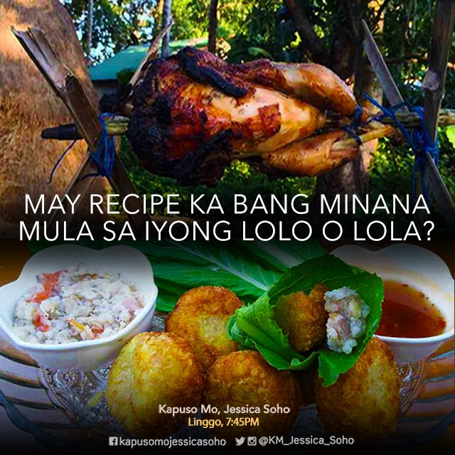 KM_Jessica_Soho's tweet image. Buhayin natin ang naglalahong sarap na pamana pa ng ating mga ninuno, ngayong Linggo sa #KMJS10!