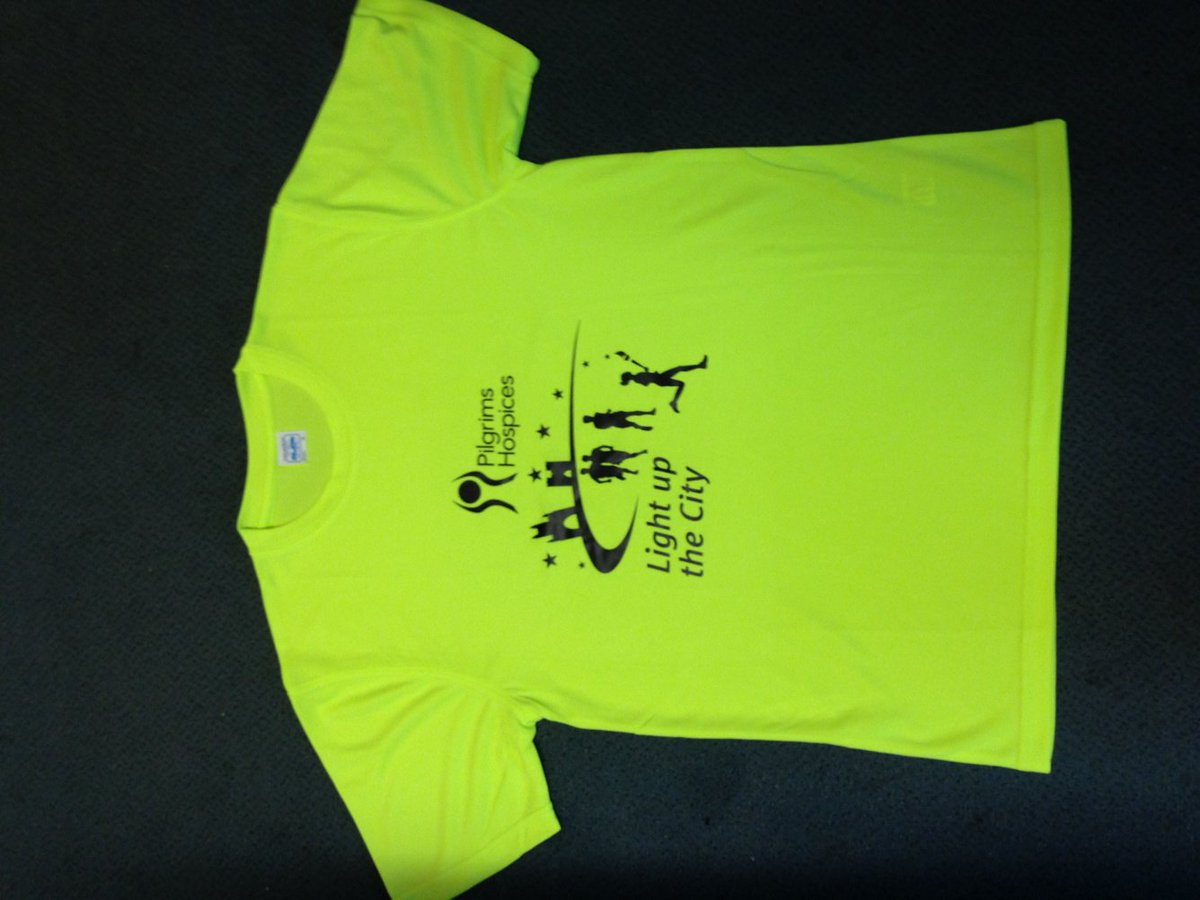 DeborahKellond's tweet photo. We'll be lighting up #canterbury tonight in these shirts. @PilgrimsHospice #fundraising walk &amp; run. Dane John Gdns. https://t.co/jQGeeY3x28