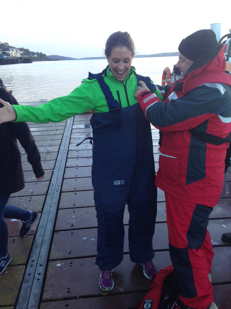 Mary from <a href="/MeetInIreland/">Meet in Ireland</a> getting suited and booted for the sea! #MeetInIreland2015 #WildAtlanticWay #Cork