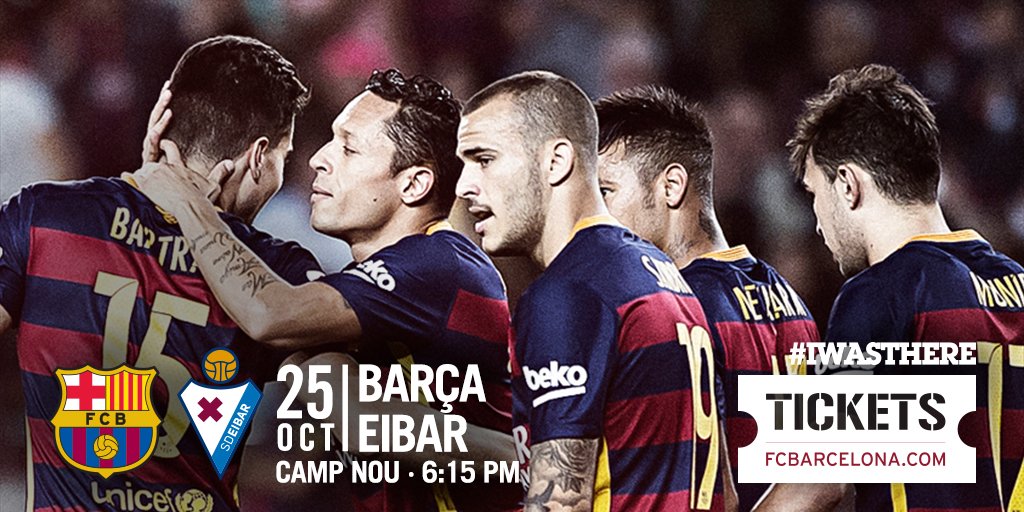 FCBarcelona's tweet image. Being the best is everyone’s aim.
Sunday, 6.15pm CET, BARÇA v EIBAR
Tickets: ow.ly/TFd2T
#IWASTHERE