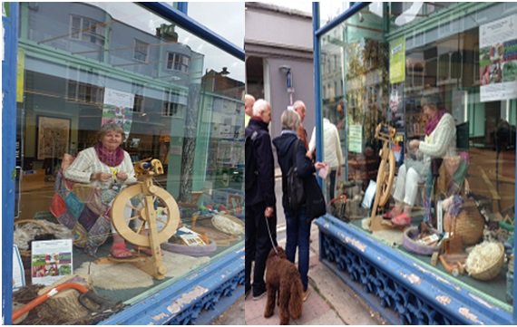 enjoylewes's tweet photo. We had @knitwit54 spinning her magic at #Lewes TIC this morning. Catch the @esgwsd2015 at #Lewes Town Hall till 4pm https://t.co/sMwjogsJRL