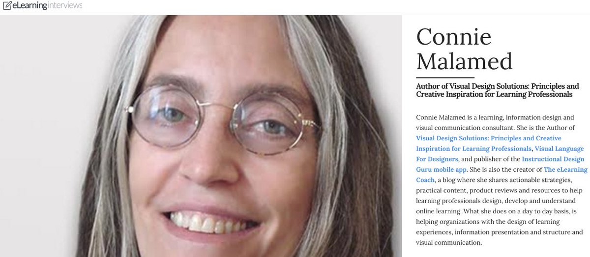 elearninterview's tweet image. Interview with @elearningcoach, Author of Visual Design Solutions for Learning Professionals elearninginterviews.com/interview-with…