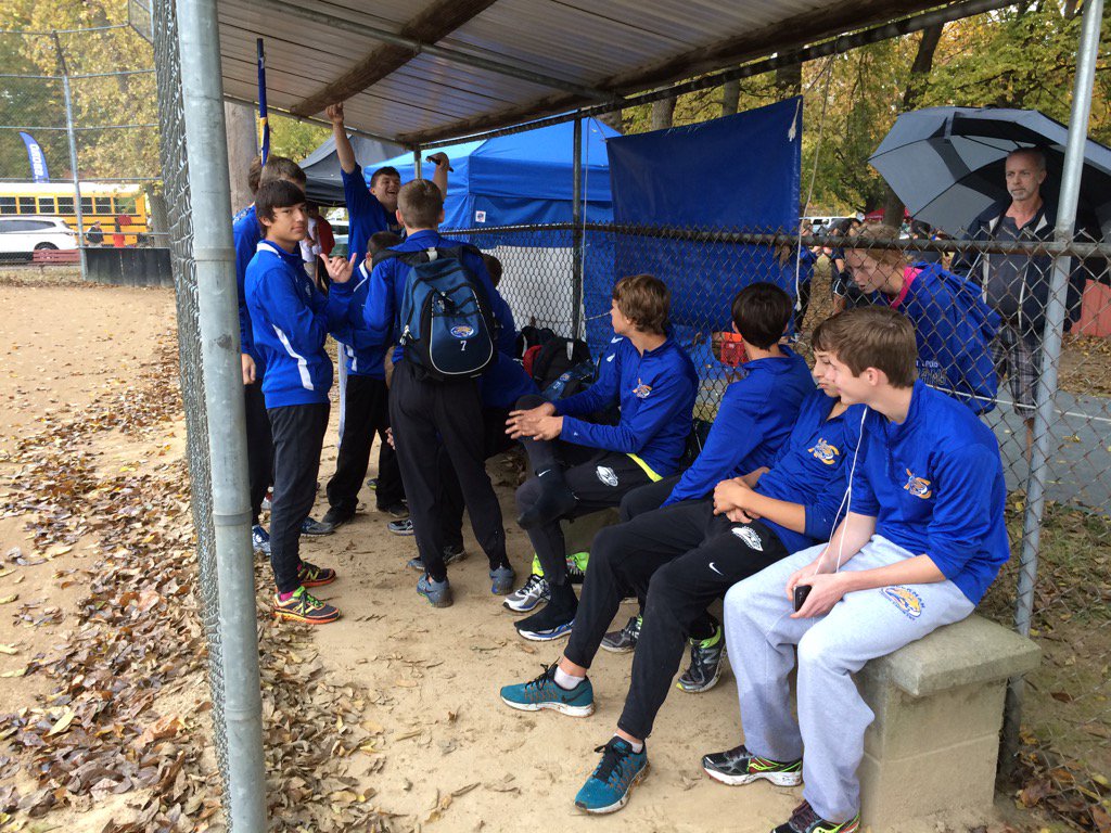Dustin_L_Brown's tweet photo. @SHSxc_Squad Setting our batting order for the district xc race! https://t.co/Tu4cUC1UvK