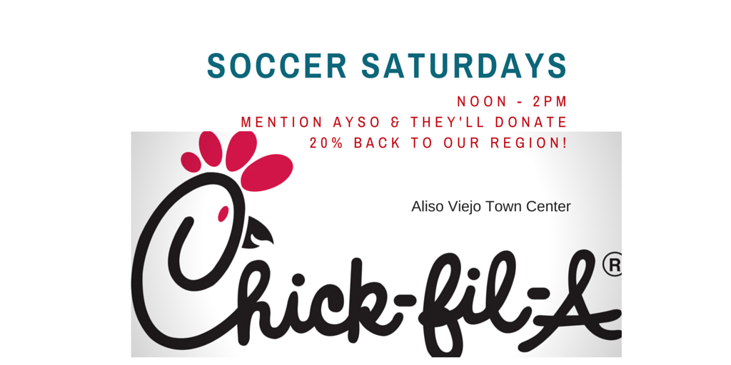 AYSO889's tweet photo. Grab Saturday lunch at Chick-Fil-A in the TownCenter between 12-2pm, mention AYSO, &amp; 20% of sales come back to R889! https://t.co/jeZZF8vaSw