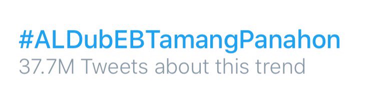 officialaldub16's tweet photo. THIRTY SEVEN POINT SEVEN M TWEETS @mainedcm @aldenrichards02 

#ALDubEBTamangPanahon https://t.co/BQZMciaCNP