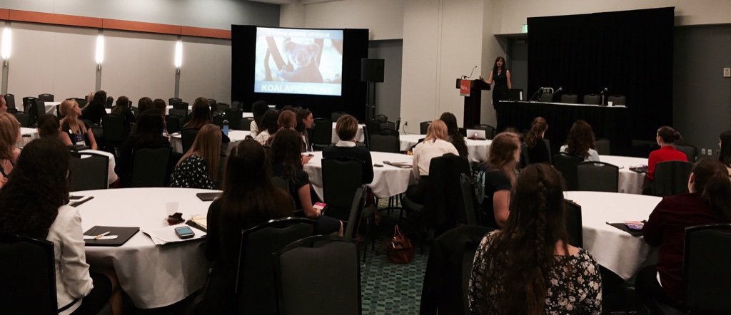 NovelNicole's tweet image. "Make your brand scalable. Be a change agent." Our 1st #WE15 #CLI speaker @Jo_Miller has excellent "koalafications"!