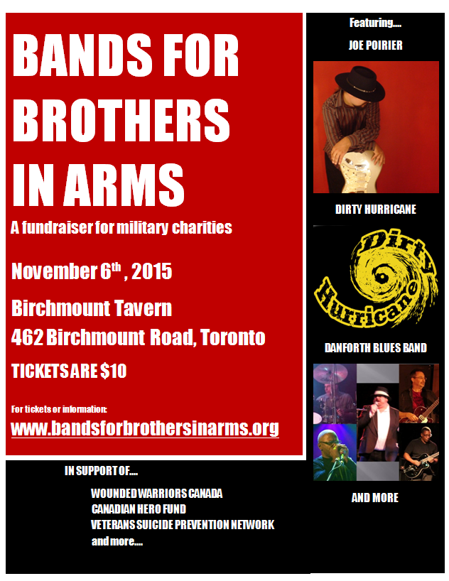 @rcho42 Fundraiser for our vets. Fri Nov 6 at Birchmount Tavern.  bandsforbrothersinarms.org