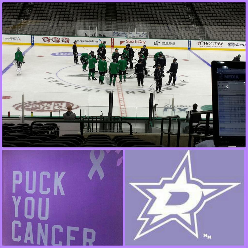 AshleyErnisse's tweet photo. Its Gameday in Dallas! #LehtsGoStars #LehtsWearLavender #LehtsKickCancer #HockeyFightsCancer #PuckOffCancer https://t.co/aWIw78t5s7