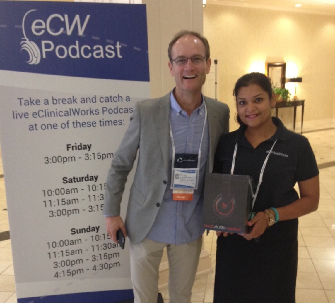 eClinicalWorks's tweet photo. Congratulations @gcarlson Dr. Carlson is the 2nd place winner of our #100millionsteps challenge @healowhealth #ecw15 https://t.co/4vl4BE9JD4