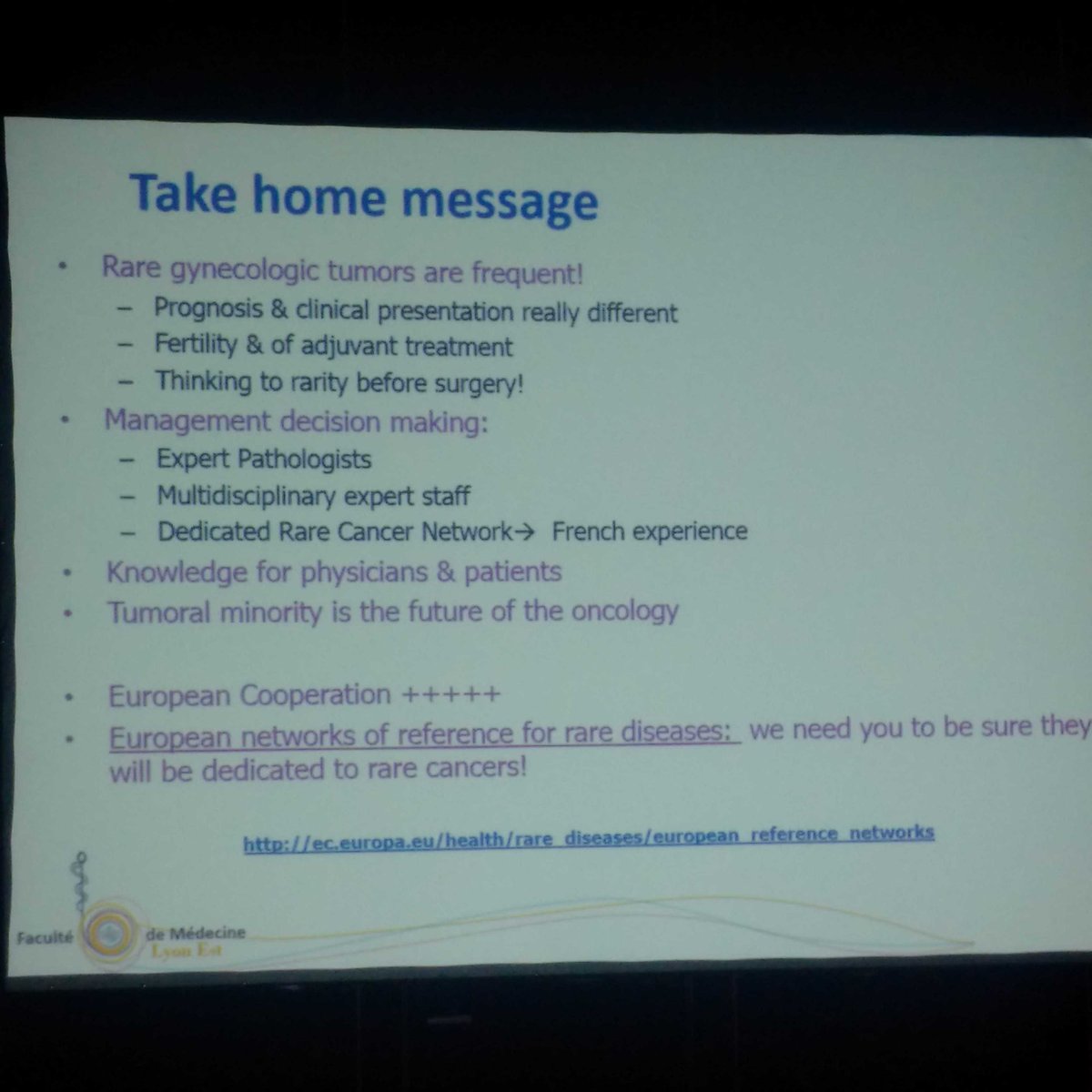 ENGAGe_ESGO's tweet photo. Isabelle Ray Coquard urges patient groups to advocate for national rare gynae cancer neworks #esgo2015 #gyncsm https://t.co/zCiroowEez