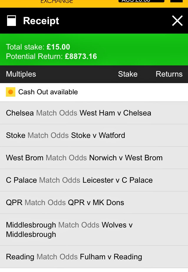 EssexPR's tweet photo. Saturday #Acca #SillyOdds #OutsideChance https://t.co/bbDklPYtSM