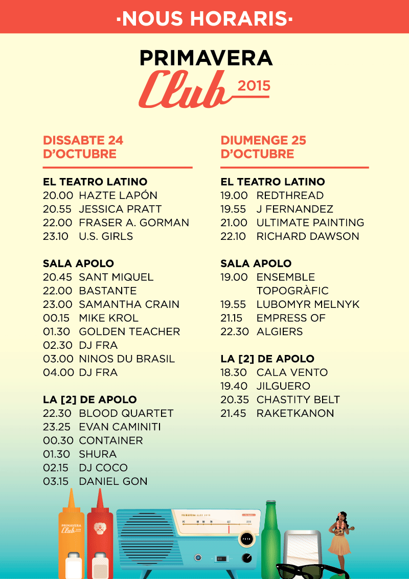¡ATENCIÓN! ¡NUEVOS HORARIOS! #primaveraclub
Descarga esta imagen en tu móvil para tenerlos a mano:
