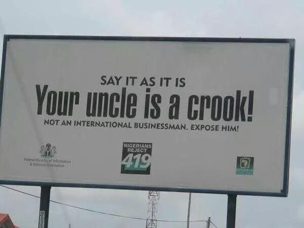 sunnysunwords's tweet photo. Brilliant billboard from Nigeria. Via @IsimaOdeh and @dghettuba https://t.co/6UNacYi6qv