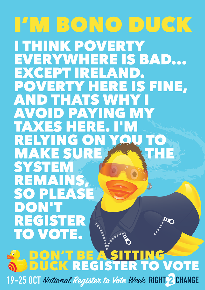 MoiraNiMhurchu's tweet photo. Ladies and Gentlemen, BonoDuck. #vote2change #right2change https://t.co/fiuTkEooIu